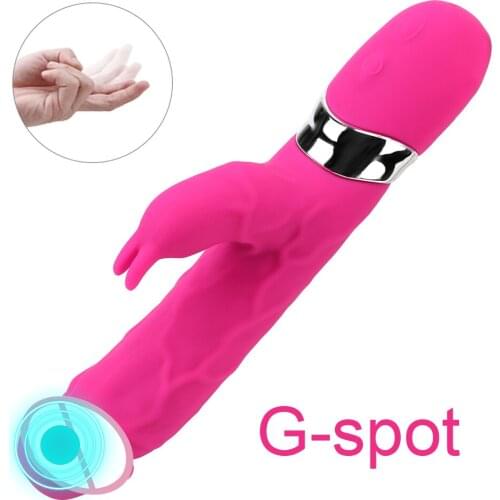 Bunny Vibrator Dildos for Women 7 Modes Waterproof Vagina Clitoris Stimulating G-spot Double Rod Masturbation