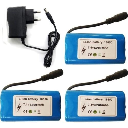 7.4V 6200mah 2S Li-ion battery/charger For T188 T888 2011-5 V007 C18 Remote Control RC Fish Finder Fishing Bait toys Boats Parts