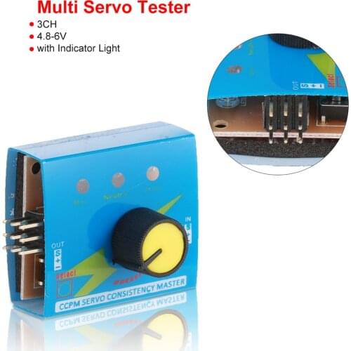 Multi Servo Tester 4.8-6V with Indicator Light 3CH ECS Consistency Speed Controler Power CCPM Master Checker RC Drone Parts