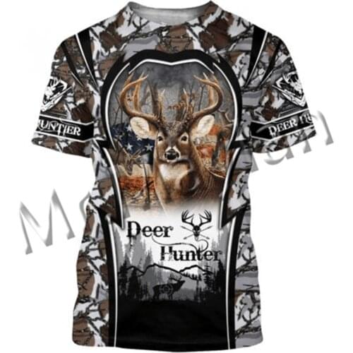 3D Print Fashion American Flag Animal Deer Bow hunter Colorful Men/Women Leisure O-Neck T-shirt/Beach Short/Tank /Oversized S102