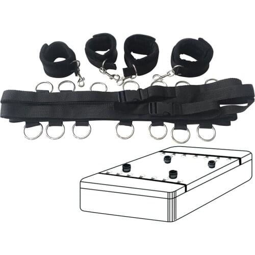 Nylon Sex Handcuffs Bdsm Bondage Erotic Under Bed BDSM Bondage Restraint Strap System Sex Toys for Adults Wrists & Ankle Cuffs