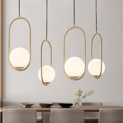 Nordic Led Pendant Lights Lighting Luminaire Industriel Hanging Lamp Lustre Suspension Ball Glass Pendant Lamps Kitchen Fixtures