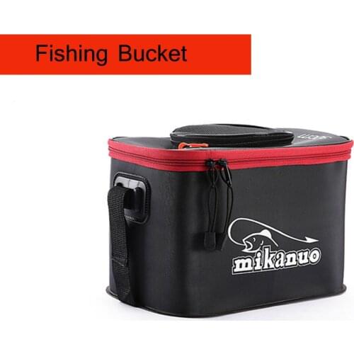 Portable Zipper Thicken Fishing Bag Folding EVA Fishing Bucket Live Fish Box Storage Outdoor Waterproof Camping Hiking Bags