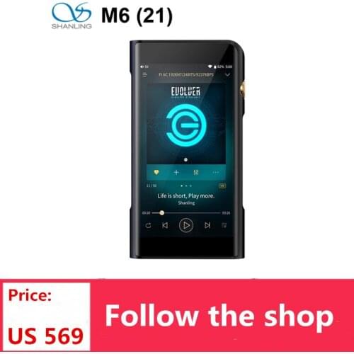 SHANLING M6 21 New Version MQA Support Portable Hi-Res Music Player DSD512 32bit/768kHz Dual ES9038Q2M DAC 3.5/2.5/4.4mm Outputs