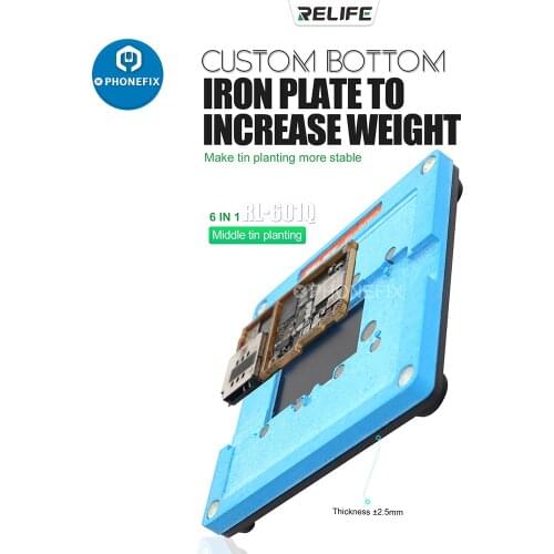 RELIFE RL-601Q 6 in 1 Middle Boards Tinning Platform Set for iPhone X/XS/XS MAX/11/11 Pro/11 Pro Max BGA Reballing Stencils Kit
