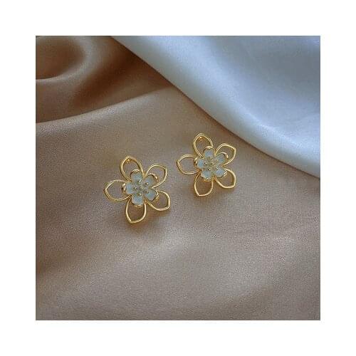 1pcs Aureate Earring Han Edition Temperament Flower Eardrop Earpiece Individual Character Design Feeling DIY Handmade Gift