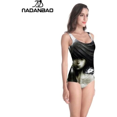 NADANBAO Print One Piece Swimsuit 2021 New Backless Monokini Bathing Suits Bodysuit Beach Wear