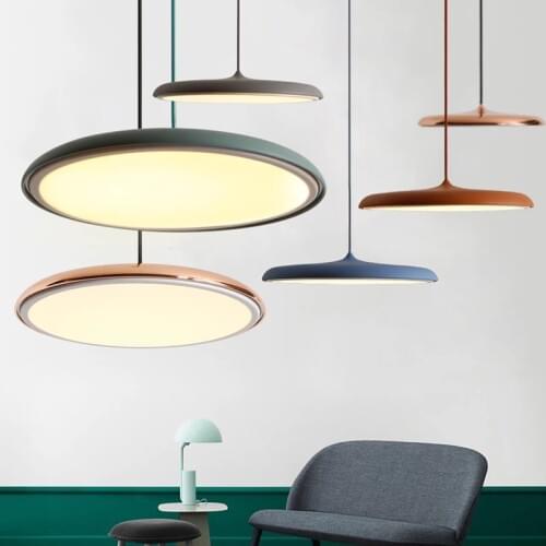 Modern Art Design LED Pendant Light UFO Round Plate Suspension Lamp For Dining Room Living Room Bedroom Table Study Hanging Lamp