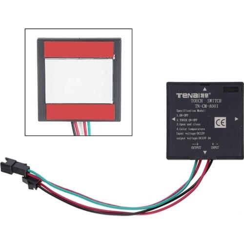 12V LED Touching Light Switch Color Temperature Stepless Dimming Smart Touching Sensor Switch for Bathroom Mirror Lamp