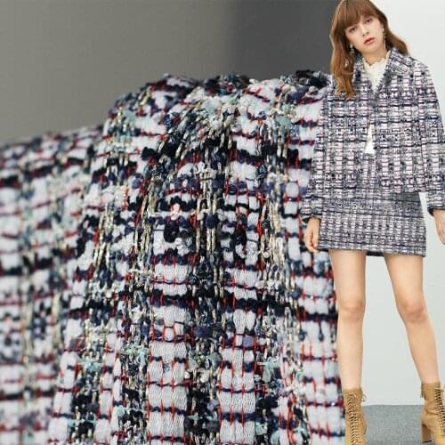 The Cloth France Colourful Tweed Fabrics Autumn Jacket Dress Suits Garment Materials The Sewing Cloth Meter Freeshipping