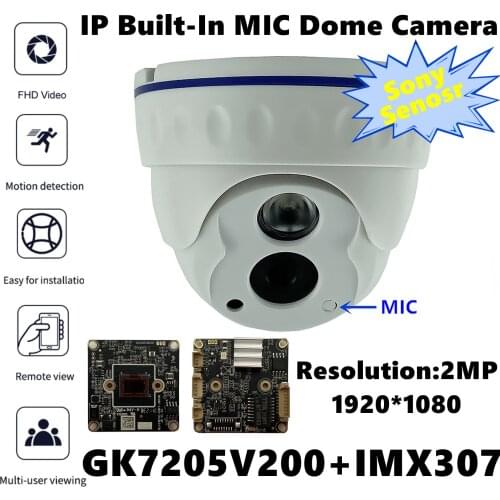 Integrate MIC Audio Sony IMX307+3516EV200 3MP 2304*1296 IP Ceiling Dome Camera Low illumination IRC Onvif 42Mil Infrared ONVIF