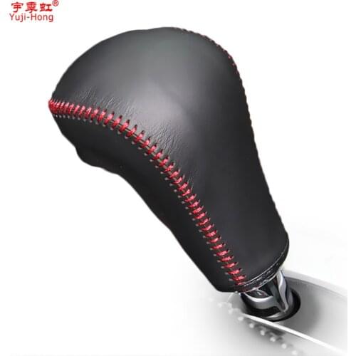 Yuji-Hong Car Gear Covers Case for Honda Crosstour 2010-2016 Accord 8 Automatic Shift Collars Genuine Leather Hand-stitched