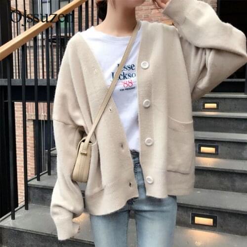 Blue Yellow Loose Knitted Cardigan Women With Pocket Sweaters Cardigans Female Long Womens Knitting Jacket Warm Soft Autumn