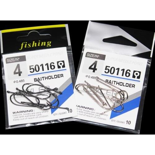 10 Pieces/30 Pieces/Batch Size 1/0#-14# Multicolor Black And White Bait Holder, Looped Fishing Eye With Notch