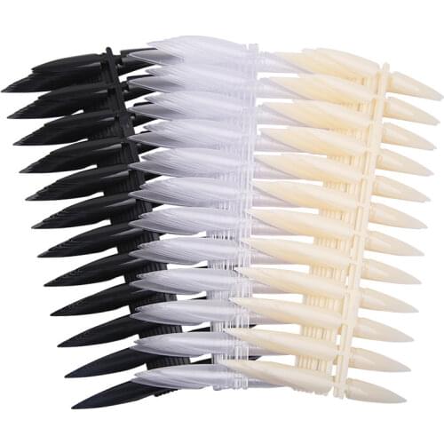 10 pcs Stiletto False Nail Tips Clear Nature Color Card Display Detachable Long Artificial Fake Nail Stickers Palette Nail Tools