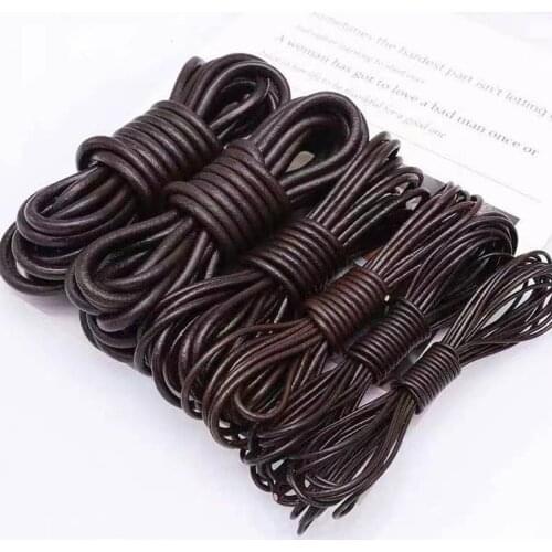 5 meters brown leather rope round rope bracelet necklace leather braided rope DIY handmade jewelry accessories material