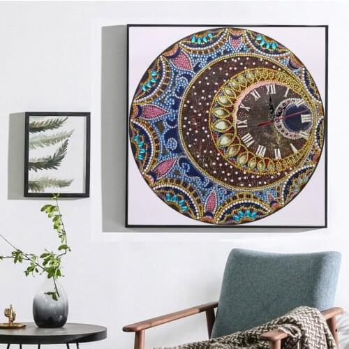 5D DIY diamond embroidery circle diamond special shape cartoon clock painting rhinestone crystal painting home decor