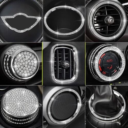Bling Sticker For BMW MINI Cooper Clubman Countryman F54 F55 F56 F60 Interior Parts Decorations Trim Crystal Shining Silver