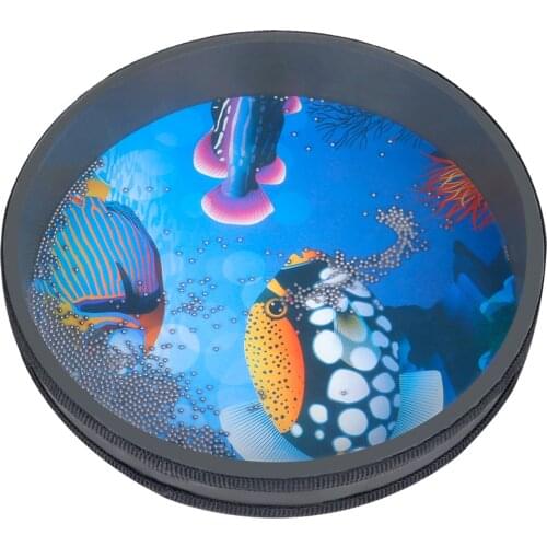 Ocean Wave Bead Drum, Gentle Sea Sound Musical Teaching Learning Toy 10inch