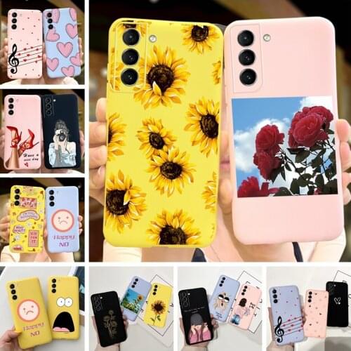 For Smasung Galaxy S21 FE 5G Case Flower Printing Silicone Soft Phone Cover For Samsung S21 Plus S21fe s21+ Bumper Funda Coque