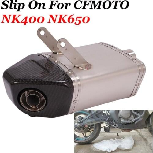 For CFmoto NK650 NK400 Motorcycle Exhaust Muffler Pipe With Removable DB Killer Set System Replace Original Connect Middle Tubes