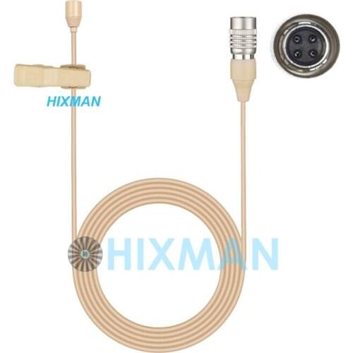 HIXMAN Beige LM2 OmniDirectiona Lav Lavalier Lapel Condenser Microphone For Audio Technica Wireless Transmitter System cW-style