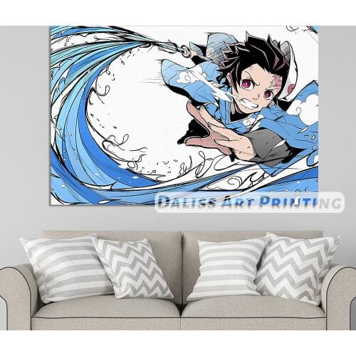 Canvas Anime Tanjirou Demon Slayer Pictures Home Decoration Paintings Poster HD Prints Wall Art Modular Living Room Framed