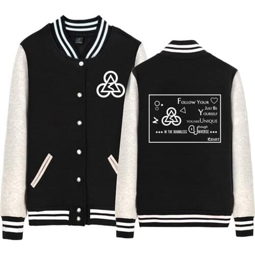 Pyramid Plum Blossom Clover Geometry Follow Your Heart Just Be Yourself Man jacket Boy Coat Baseball Fleece Autumn Winter ZIIART