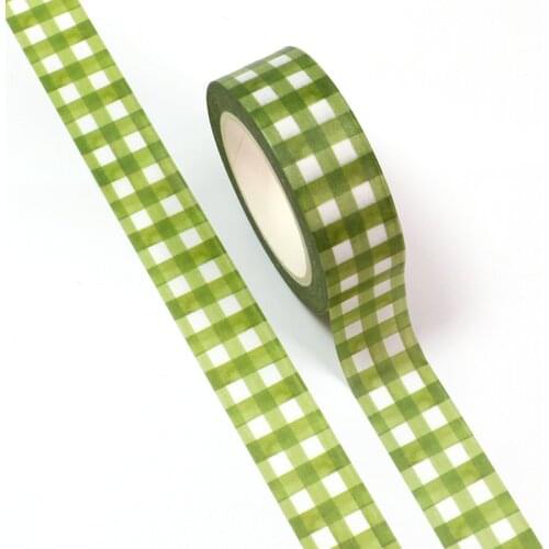 1PC 15MM*10M New Arrvial Spring Green Stripes Decorative Washi Tape DIY Scrapbooking Masking Tape School Office Supply