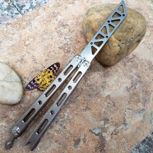 Theone BM87 Butterfly Trainer Knife D2 Blade Titanium Handle Jilt Knife Camping Hunting Hiking Edc Tool Pocket Bushing System