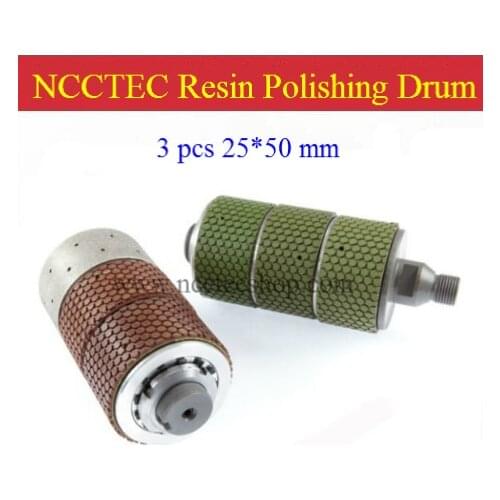 NCCTEC Diamond resin bond polishing drum wheels RPD253 | 3 pcs of 25*50mm polishing resin drum | FREE fast shipping