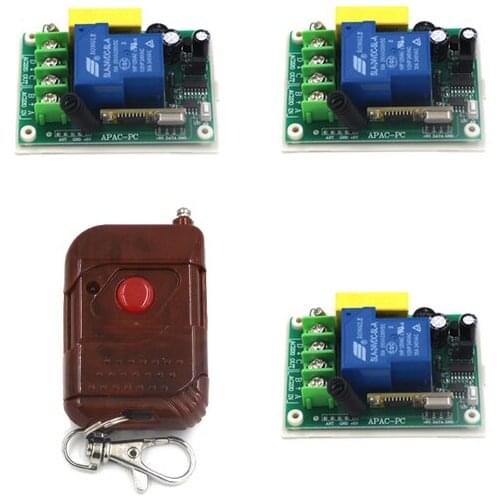 New Arrival AC220V 30A 1 Channel Radio Wireless Remote Control Switch 315mhz 3 Receiver 200m High Sensitivity SKU: 5174