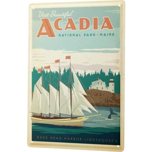 SINCE 2004 Tin Sign Metal Plate Decorative Sign Home Decor Plaques Wall Decor Adventurer Acadia National Park Maine