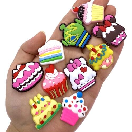 Wholesale 100PCS New Cake Icon PVC Flat Back Accessories Dessert Crafts Components For DIY Scrapbook Phone Case Jewelry