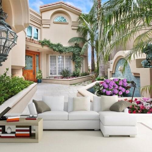 Custom Photo Wallpaper 3D Space Expansion The Town Villa Landscape Wall Mural Photography Background Wall Paper Papel Pintado