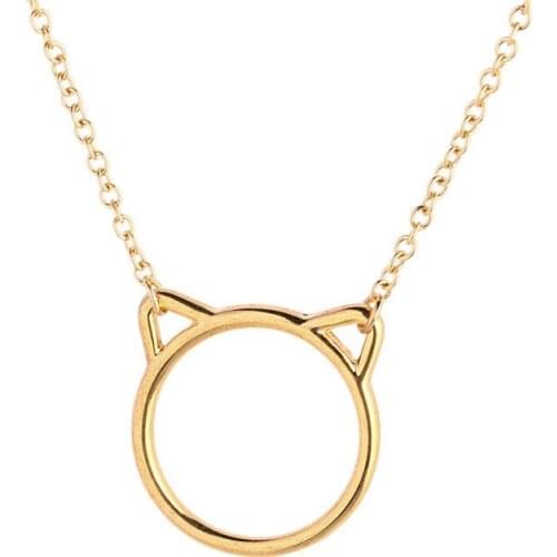 Popular In Europe And America, The Cat Ear Necklace Explores The Mystery Of Animal Alloy Pendant