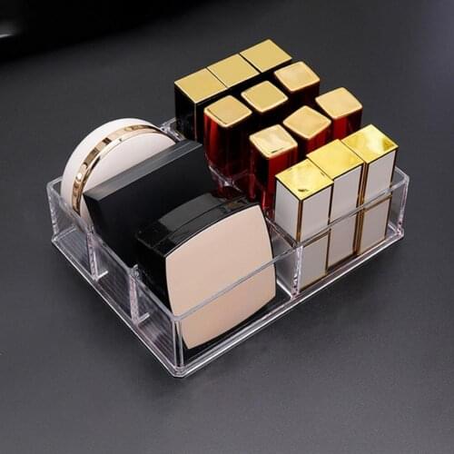 2 Styles Transparent 5/7 Grids Makeup Organizer Large Capacity Plastic Lipstick Air Cushion Cosmetic Storage Case Tool For Home