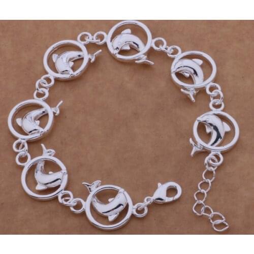 SL-AH036 Wholesale Silver Color Gift Women Lady Nice High Quality Fashion Jewelry All The Dolphins /bcyajufa Abxaitea