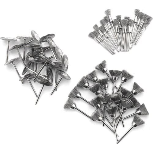Steel Rotary Brush for 60Pcs 3mm Shank Wire Wheel Brush Mini Drill Rotary Tool for Metal Rust Polishing
