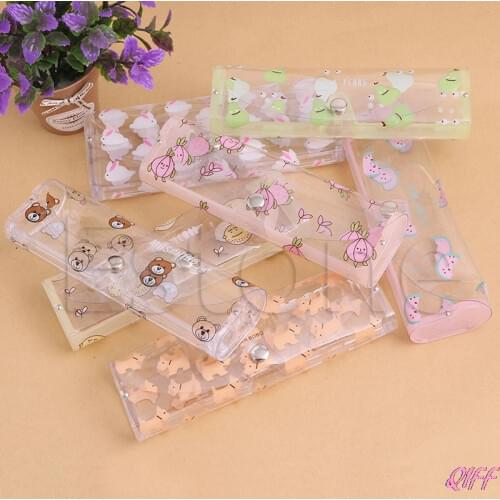 Stylish Clear Transparent Plastic Soft Eye Glasses Protector Box Case
