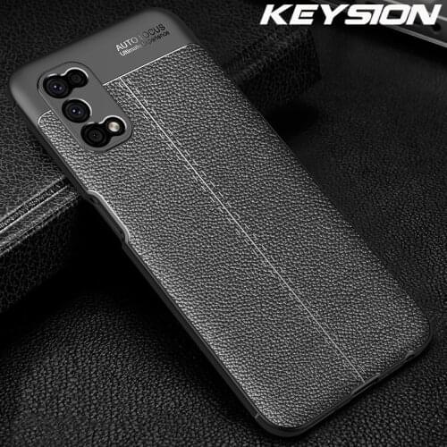 KEYSION Shockproof Case for OPPO Realme 7 5G 7 Pro luxury leather texture soft silicone Phone Back Cover for Realme V5 5G Q2
