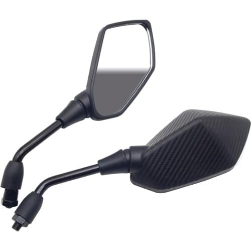 Carbon Color Universal 10mm motorcycle mirror Black Side Rearview Mirrors FOR jawa 350 honda hornet 600 cbr 954 cb 400 gn 125