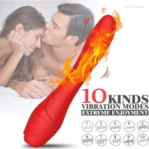 Heating Rose G-Spot Vibrator Female Dildo Vaginal Vibration Female Clitoral Stimulation Adult Sex Toy Female Massager Adult 18