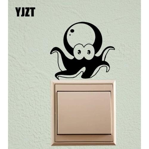 YJZT Animal Octopus Vinyl Decal Wall Switch Sticker Decor Art Creative Cartoon S19-0967
