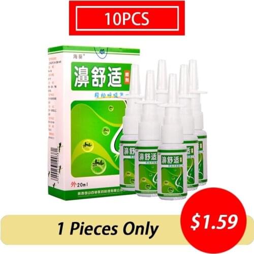 10pcs Chinese Herb Medical Spray Nasal Cure Rhinitis Sinusitis Nose Spray Nose Spray Make your nose more comfortable