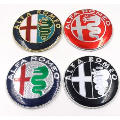 2X new Style gold/black/new color 74mm ALFA ROMEO for Mito 147 156 159 166 Giulietta Spider GT Car Logo emblem Badge sticker