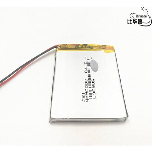 2pcs Polymer battery 3000 mah 3.7 V 506060 smart home MP3 speakers Li-ion battery for dvr,GPS,mp3,mp4,cell phone,speaker