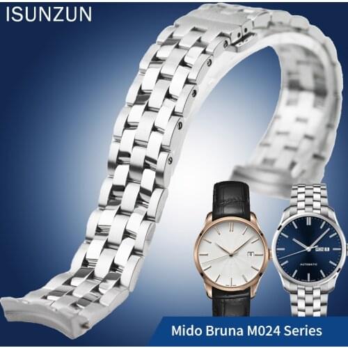 2019 New Stainless Steel Watch Band For MIDO Beauty Bruna M024.428/407 High Qulity Watch Strap With Bracelet M024 Exclusively