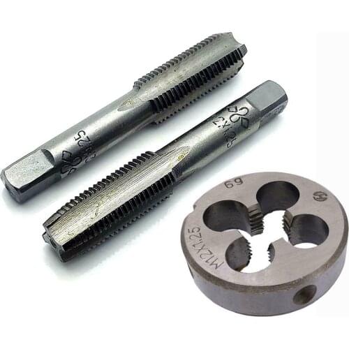 3 Pcs Tap Die Set HSS M12 1.25mm Taper Plug Tap Die Metric Thread Right Hand Tap Screw Repair Tools Parts
