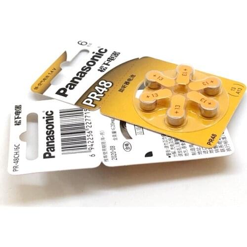 30pcs/lot Panasonic PR48 Hearing Aid Battery 7.9MM*5.4MM 13 A13 Deaf-aid Acousticon Cochlear Button Cell Batteries